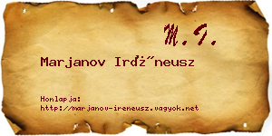 Marjanov Iréneusz névjegykártya